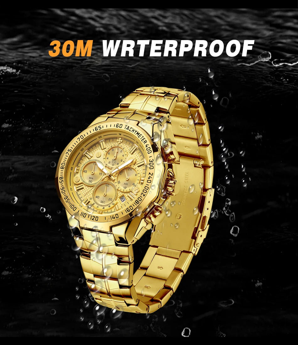 Men's Stylish Luxury Chronograph Wristwatch (Water/Shock Resistance)