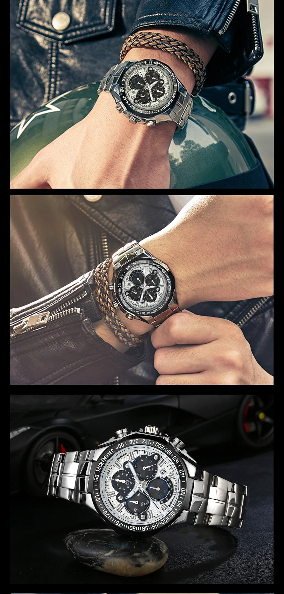 Men's Stylish Luxury Chronograph Wristwatch (Water/Shock Resistance)