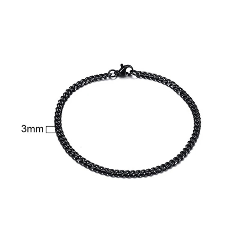 Men's Stainless Steel Bracelets (Chain Link Bracelet) (Silver, Black, Gold, Vintage Silver