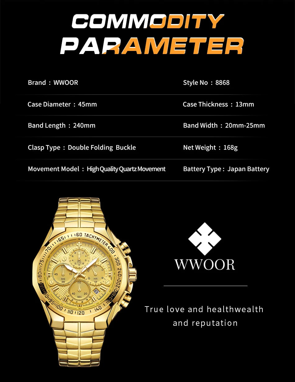 Men's Stylish Luxury Chronograph Wristwatch (Water/Shock Resistance)