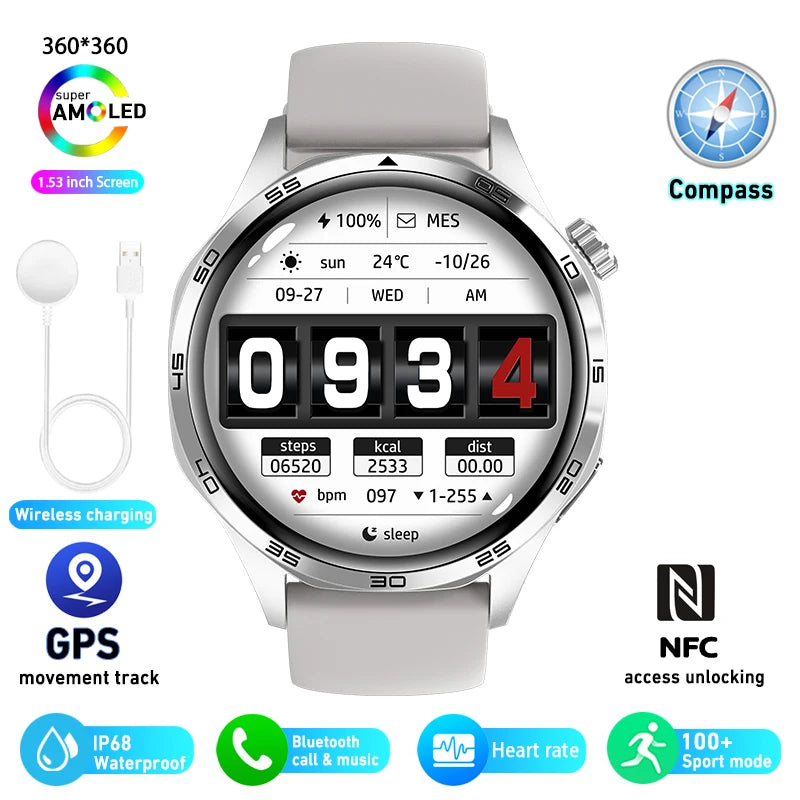 Men's GT5 Pro Smart Watch Men (Heart rate, Bluetooth Call, IP67 Waterproof, GPS.....)