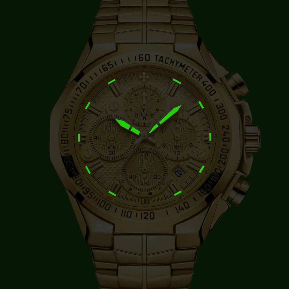 Men's Stylish Luxury Chronograph Wristwatch (Water/Shock Resistance)