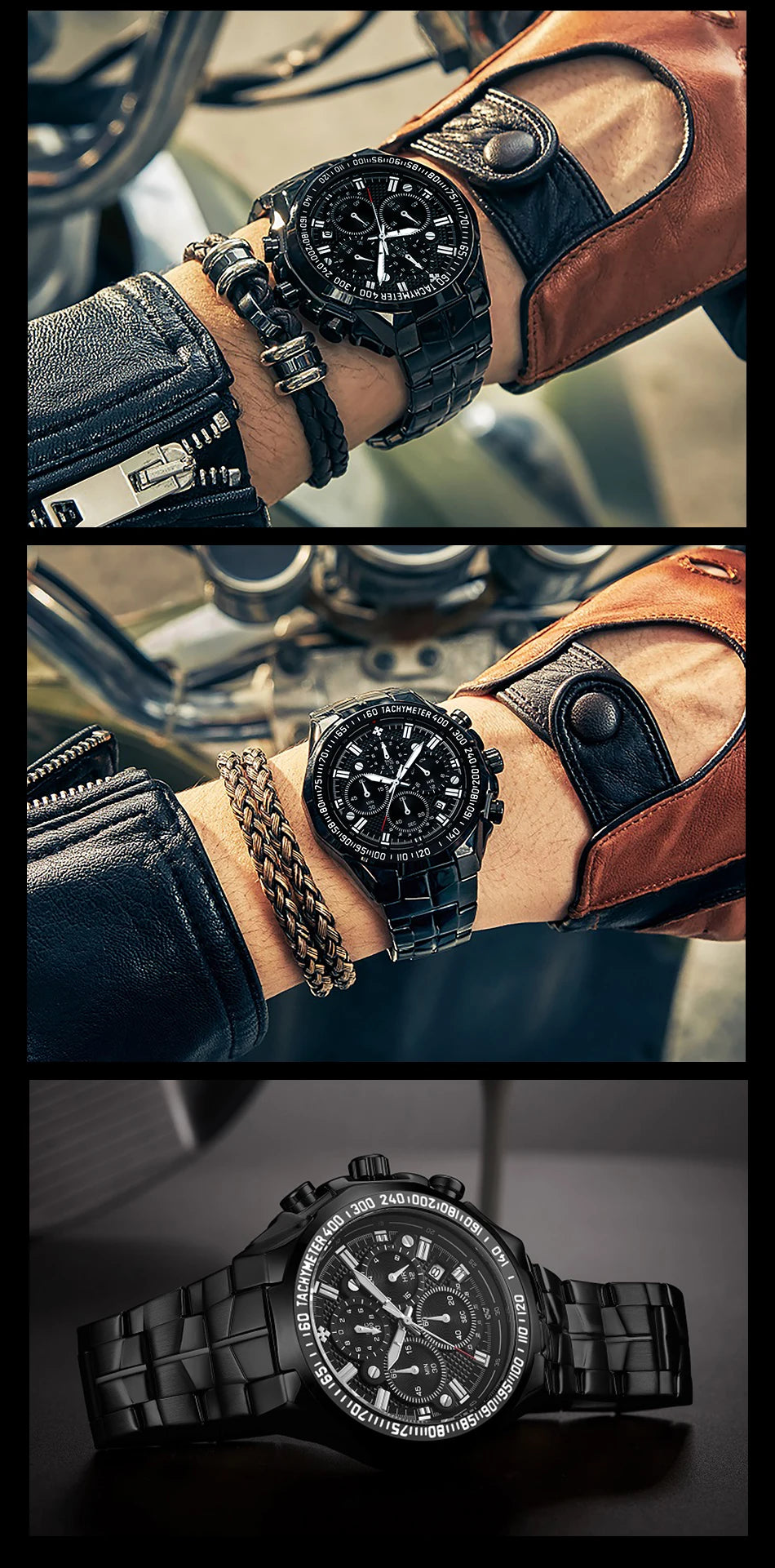 Men's Stylish Luxury Chronograph Wristwatch (Water/Shock Resistance)