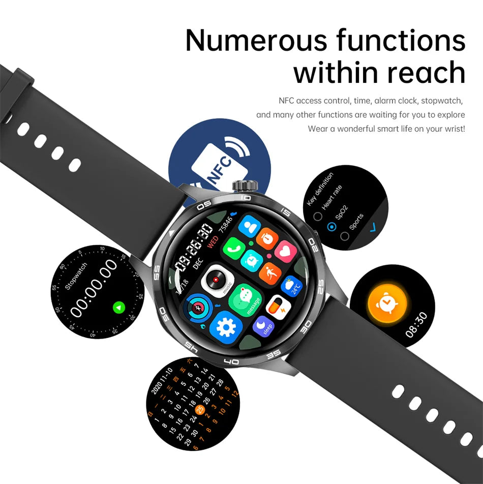 Men's GT5 Pro Smart Watch Men (Heart rate, Bluetooth Call, IP67 Waterproof, GPS.....)