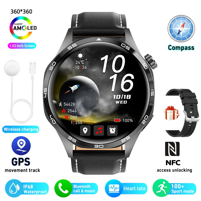 Men's GT5 Pro Smart Watch Men (Heart rate, Bluetooth Call, IP67 Waterproof, GPS.....)